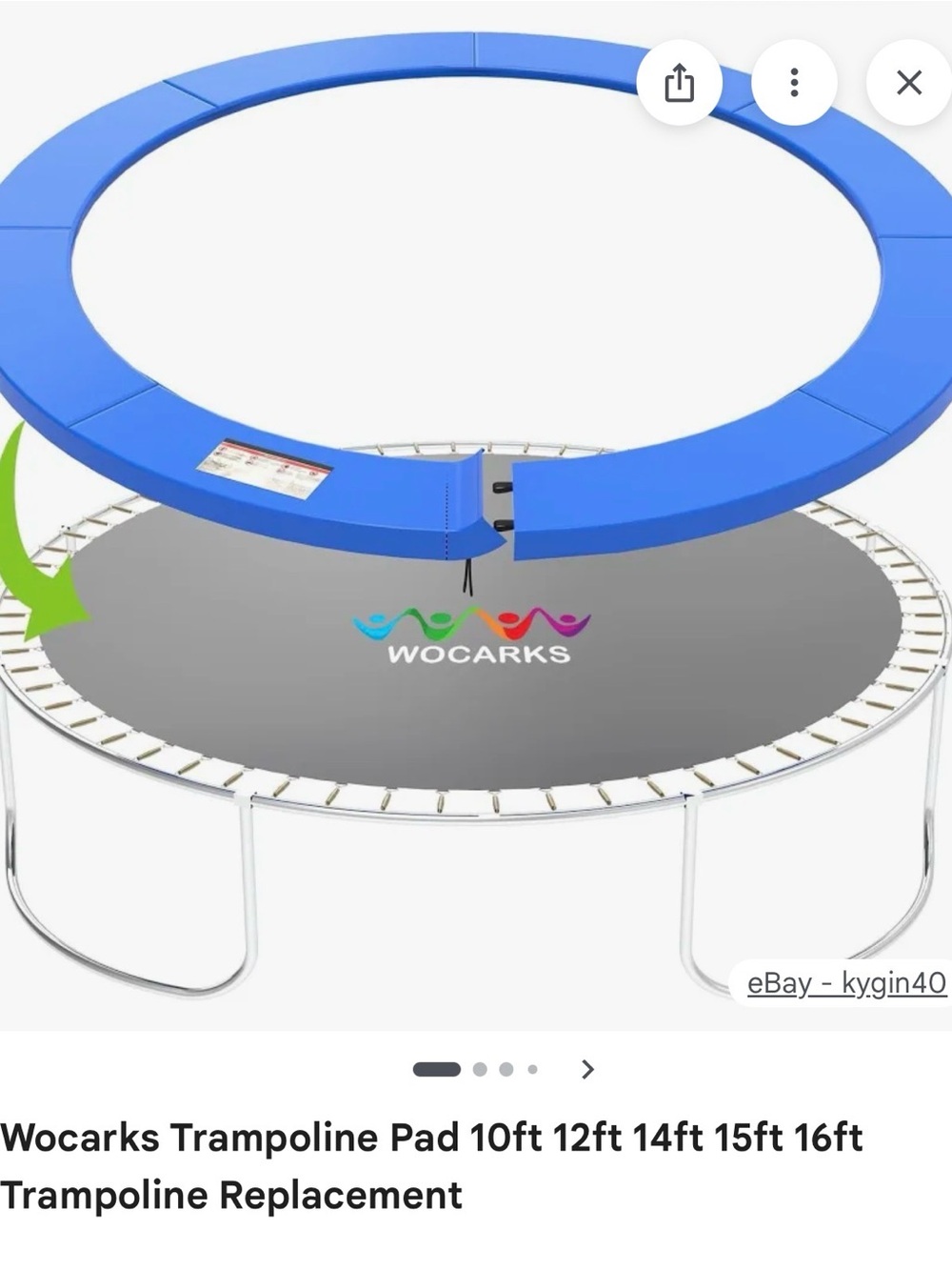 10 FT Trampoline Safety Pad Replacement Cover Blue UV Resistant New